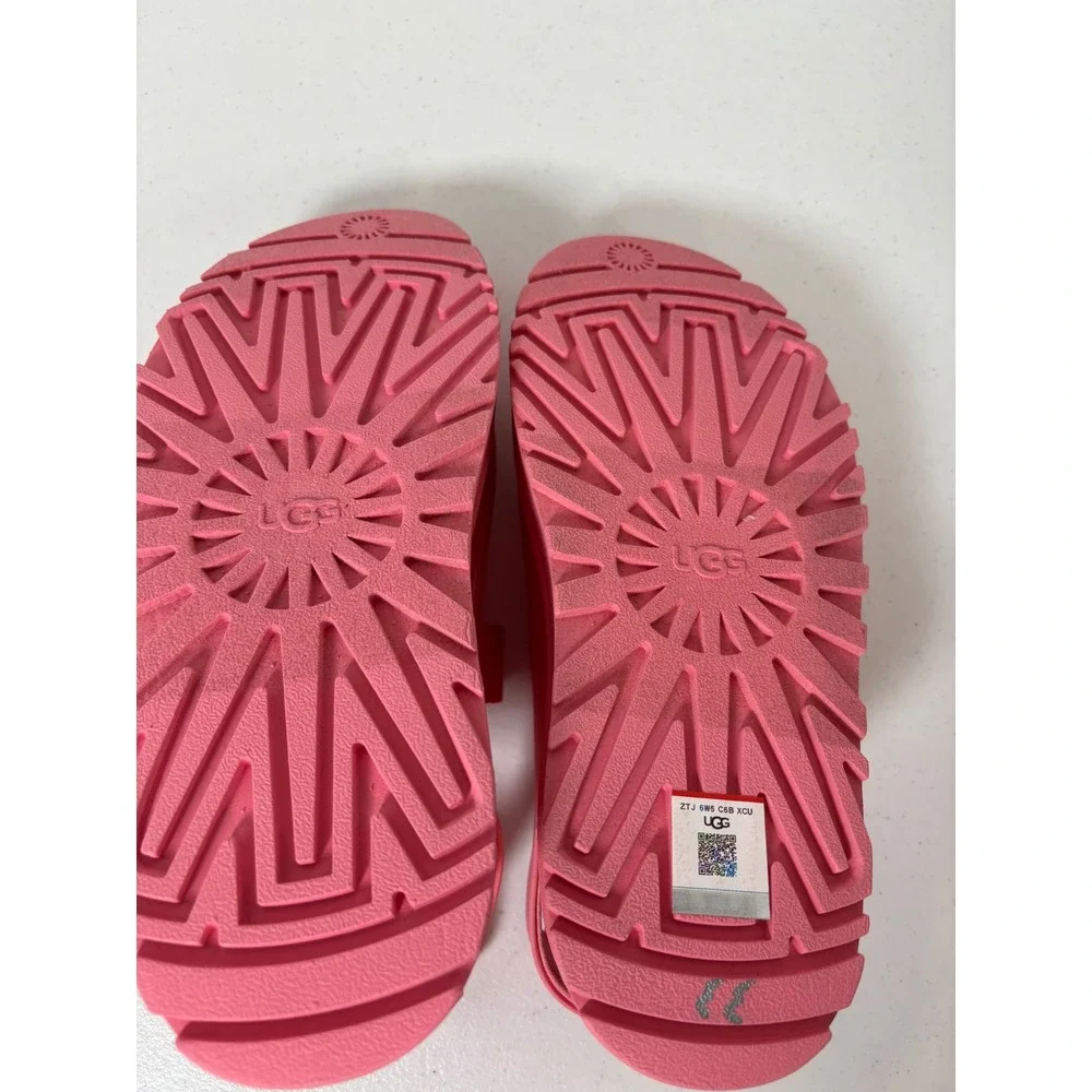 UGG GoldenGlow Pink Platform Sandals Womens 8 Sporty Adjustable 1152685
